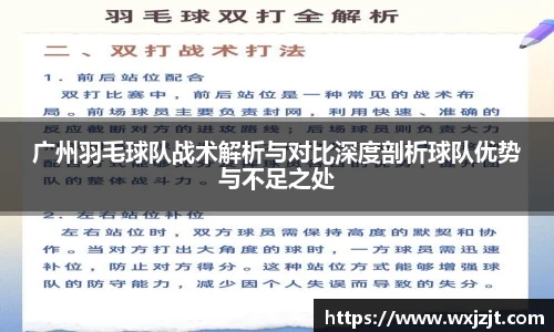 广州羽毛球队战术解析与对比深度剖析球队优势与不足之处